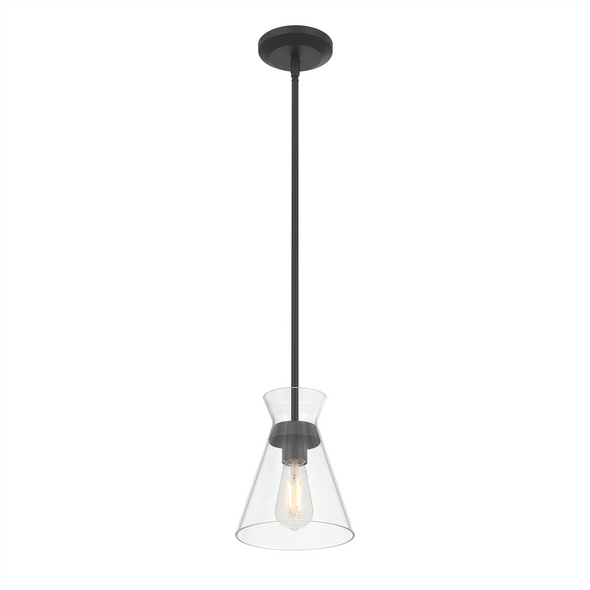 Amarella One Light Mini-Pendant, Matte Black, 1-Light, 60W, 120V