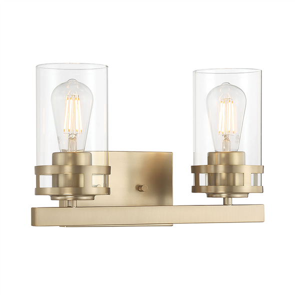 Lunden Two Light Vanity, Modern Gold, 2-Light, E26 Medium Base, 120V, 120W Total