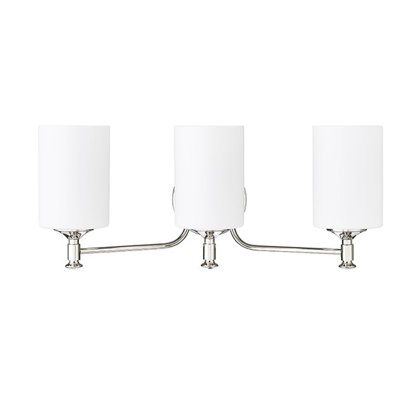 Ailey Three Light Vanity, Polished Nickel, 3-Light, Medium (E26) Base, 120V