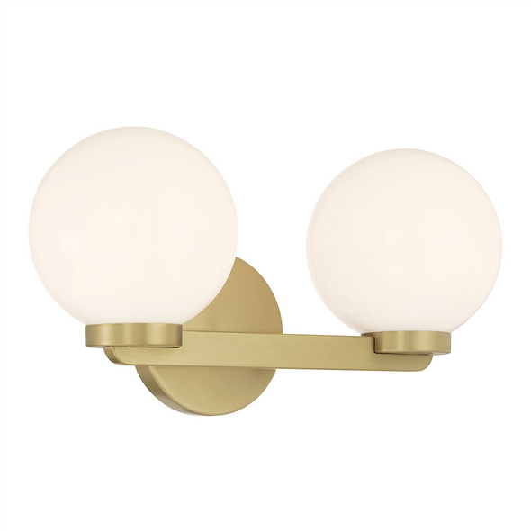 Ardeva Two Light Vanity, Vintage Brass, 2-Light, 120V, 80W