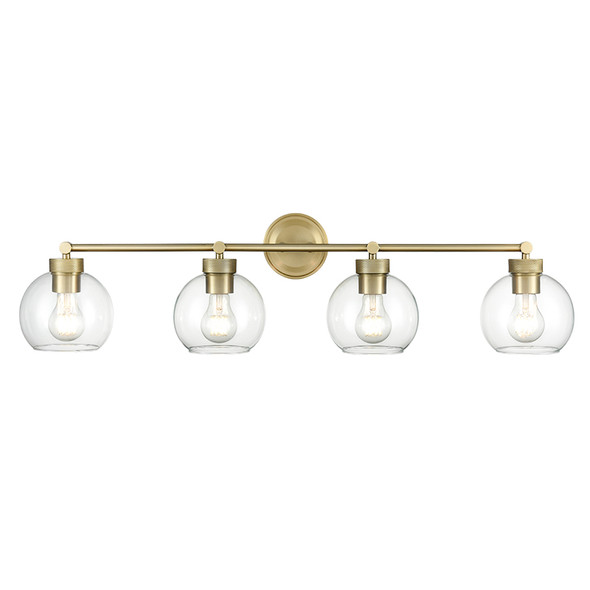 Jonatan Four Light Vanity, Vintage Brass, 4-Light, Medium (E26) Base, 35" Width, 120V