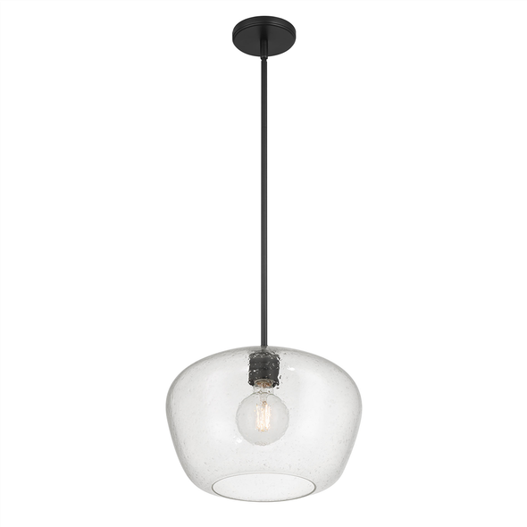 Millennium Lighting Pomari One Light Pendant, Matte Black, 1-Light, 60W, 120V, E26 Medium Base, 14" Width