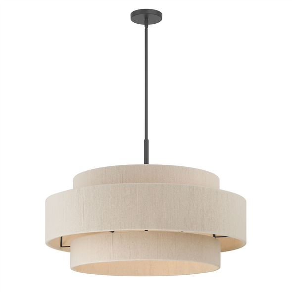 Helbert Six Light Chandelier, Matte Black, 6-Candle, E12 Candelabra Base, 120V