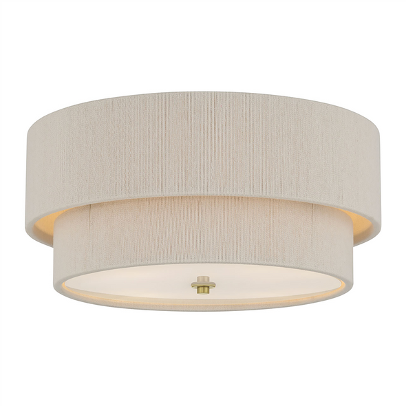 Helbert Four Light Flush Mount, Vintage Brass, 4-Light, E12 Candelabra Base, 120V, 240W Total, 18" Diameter, 8" Height