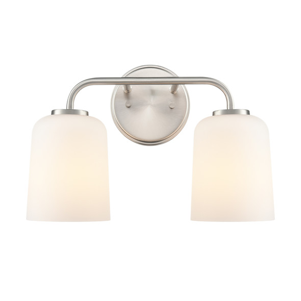 Millennium Laphia Two Light Vanity, Brushed Nickel, 2-Light, E26 Medium Base, 120V, 200W Total