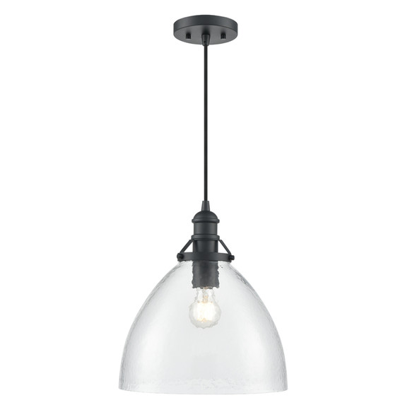 Khrisa One Light Pendant, Matte Black, 1-Light, Medium (E26), 100W, 120V
