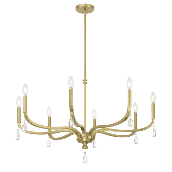 Viremont Eight Light Chandelier, Vintage Brass, 8-Candle, 120V