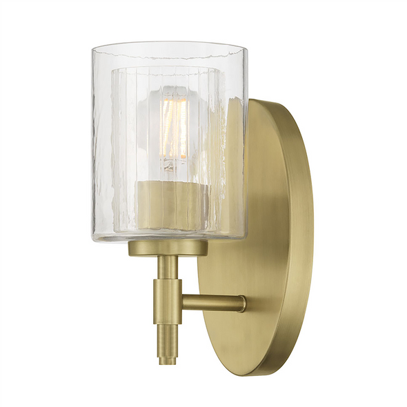 Solventa One Light Sconce, Vintage Brass, 1-Light, 60W, 120V