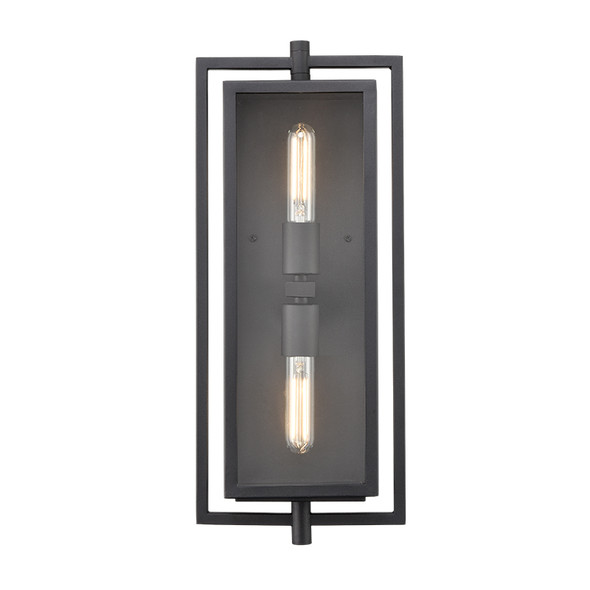 Rankin Two Light Outdoor Wall Mount, Textured Black, 2-Light, Medium (E26), 120V