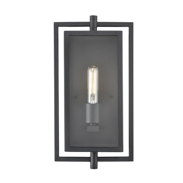 Millennium Lighting Rankin One Light Outdoor Wall Mount, 1-Light, Medium E26 Base, 60W, 120V, Textured Black, Clear Glass