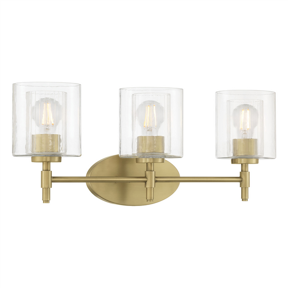 Solventa Three Light Vanity, Vintage Brass, 3-Light, Medium (E26) Base, 120V