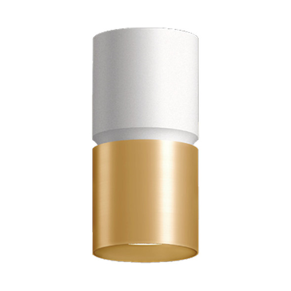 6in X 12inH 2-TONE Cylinder 1/24/30W 3CCT 120-277V DUAL-DIM With Canopy WHITE/GOLD