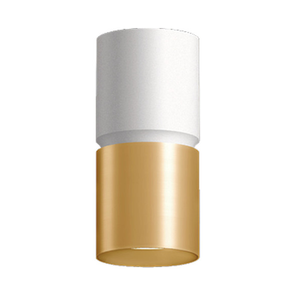 4in X 10inH 2-TONE Cylinder 15/20/25W 3CCT 120-277V DUAL-DIM With Canopy WHITE/GOLD