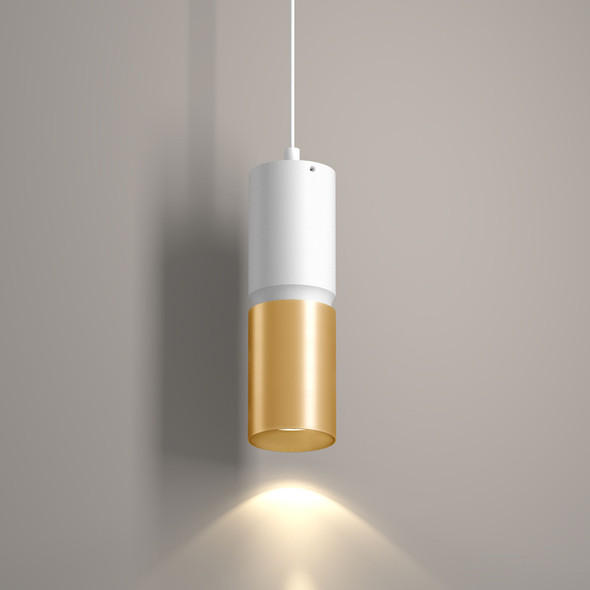 3in X 10inH 2-TONE Cylinder 9/12/15W 3CCT 120-277V DUAL-DIM With Canopy WHITE/GOLD