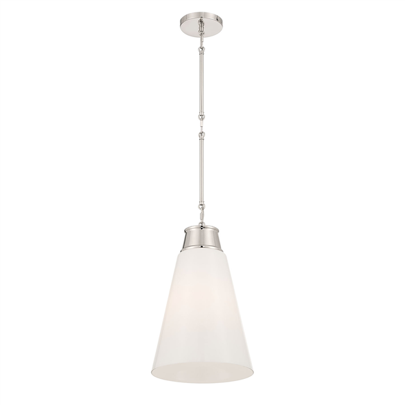 Bellaryn One Light Pendant, Polished Nickel, 1-Light, Medium (E26), 60W, 120V
