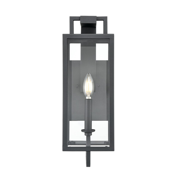 Lamont One Light Outdoor Wall Mount, Textured Black, 1-Light, E12 Candelabra Base, 120V