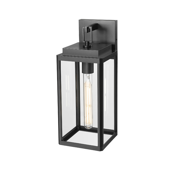 Alpharetta Aquaguard EPMM One Light Outdoor Wall Mount, 1-Light, Powder Coated Black, Clear Glass, 120V