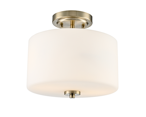 Verlana Two Light Semi-Flush Mount, Modern Gold, 2-Light, E26 Medium Base, 120V