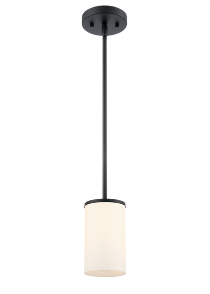 Verlana One Light Pendant, Matte Black, 1-Light, E26 Medium Base, 60W, 120V