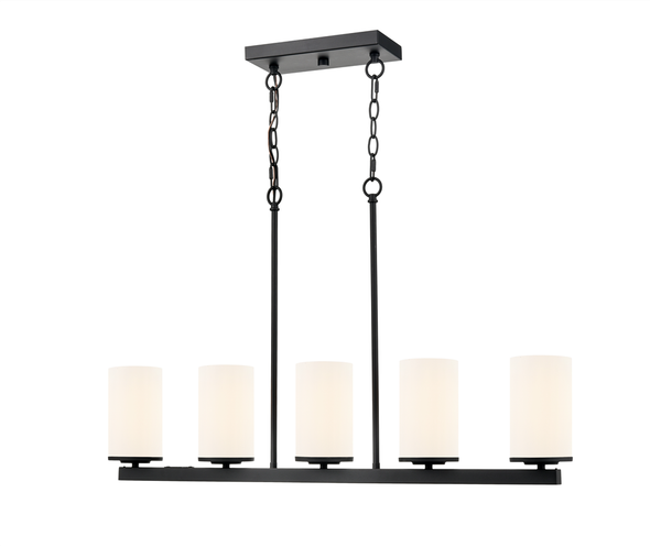 Verlana Five Light Island Light, Matte Black, 5-Light, Medium (E26), 120V
