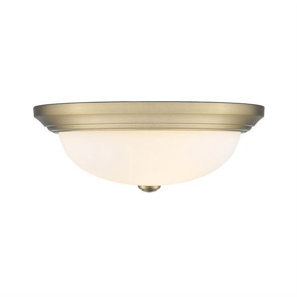 Millennium Lighting 4905 3-Light Flushmount, Modern Gold, 15" Width, Faux Alabaster Glass, Medium (E26) Base, 120V