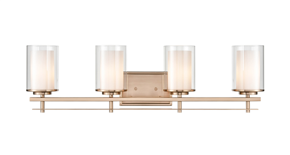 Huderson Four Light Vanity, Modern Gold, 4-Light, Medium (E26) Base, 120V