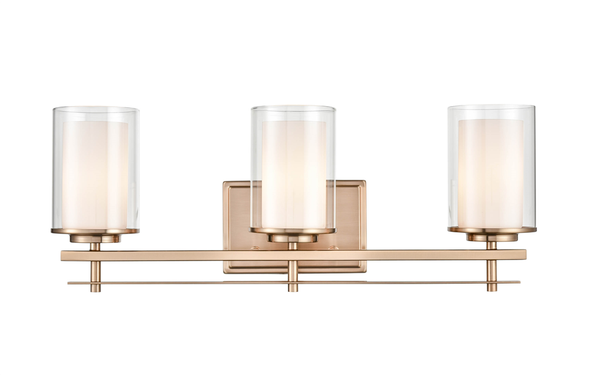 Huderson Three Light Vanity, Modern Gold, 3-Light, 120V, 180W