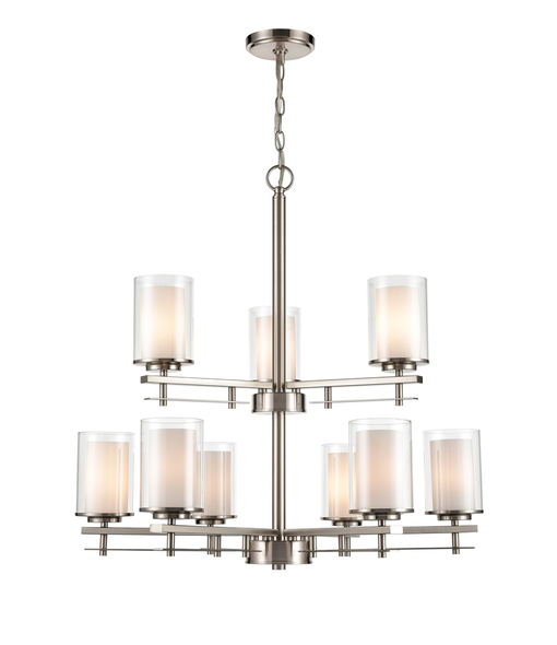Millennium Lighting Huderson Nine Light Chandelier, Brushed Nickel