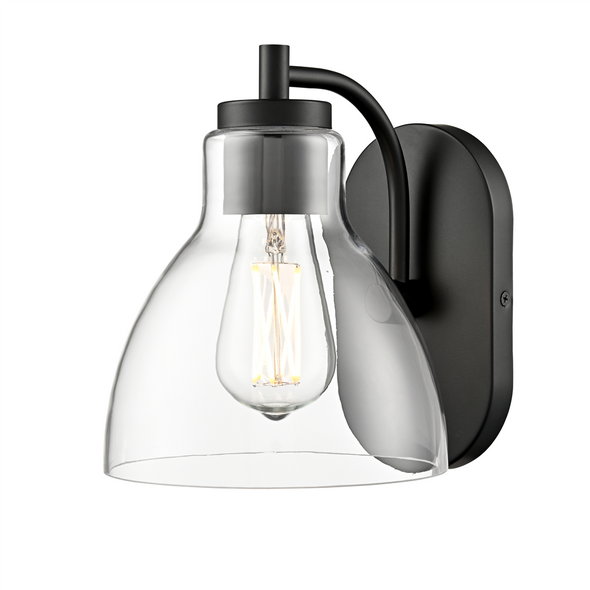 Knightsdale One Light Sconce, Matte Black, 1-Light, E26 Medium Base, 120V