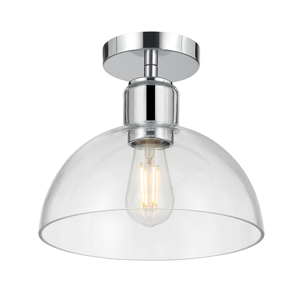 Knightsdale One Light Semi-Flush Mount, Chrome, 1-Light, Medium (E26) Base, 120V, 60W
