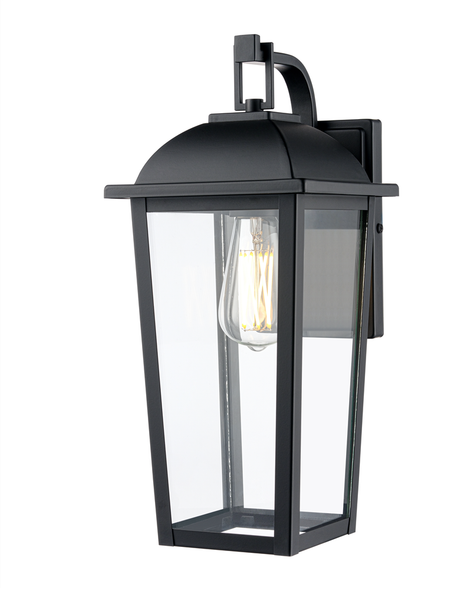 Houston One Light Outdoor Wall Sconce, Powder Coated Black, 1-Light, Medium E26 Base, 120V, 60W