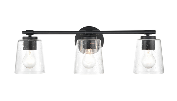 Millennium Lighting 8113 One Light Vanity, Matte Black, 3-Light, Medium (E26) Base, 120V