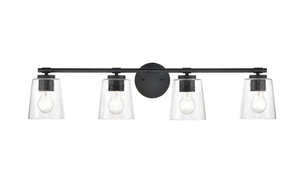 Millennium Lighting 8114 One Light Vanity, Matte Black, 4-Light, Medium (E26) Base, 120V