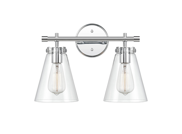 Aliza Two Light Vanity, Chrome, 2-Light, Medium (E26) Base, 120V