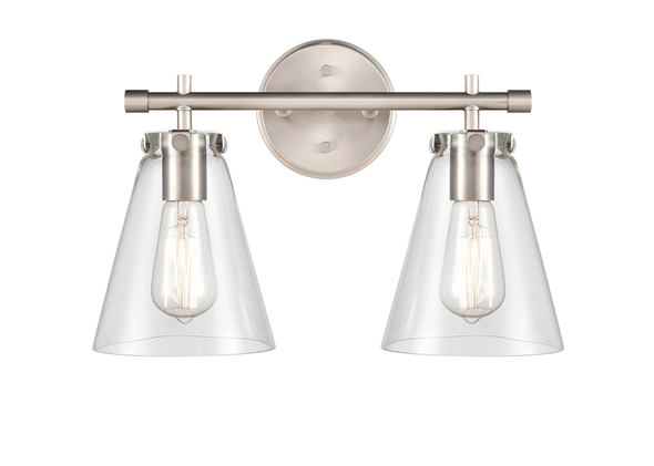 Aliza Two Light Vanity, Brushed Nickel, 2-Light, Medium (E26) Base, 120V