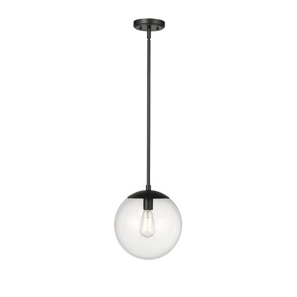 Avell One Light Pendant, Matte Black, 1-Light, E26 Medium Base, 120V, 60W