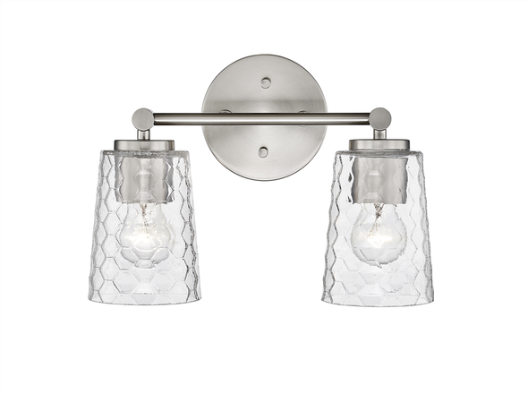 Millennium Lighting Ashli Two Light Vanity, 2-Light, Brushed Nickel, 120V, E26 Medium Base, Damp Location