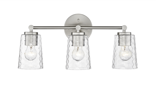 Ashli Three Light Vanity, Polished Nickel, 3-Light, Medium E26 Base, 120V, 300W Total