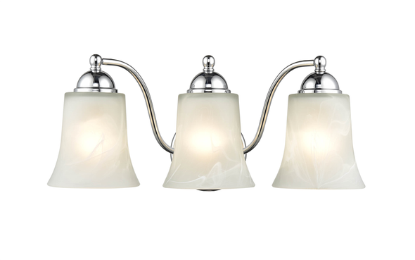 Millennium Lighting 9333 Three Light Vanity, Chrome, 3-Light, Medium (E26) Base, 120V