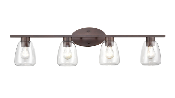 Millennium Lighting 9364 Four Light Vanity, Rubbed Bronze, 4-Light, Medium (E26) Base, 120V