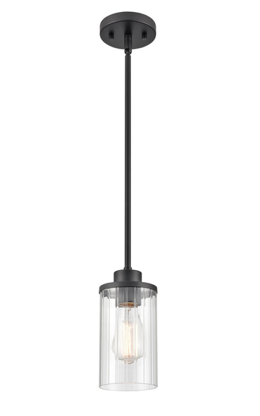 Millennium Lighting Beverlly One-Light Mini Pendant, Matte Black, 1-Light, Medium E26 Base, 60W, 120V, Clear Beveled Glass, Dry Location