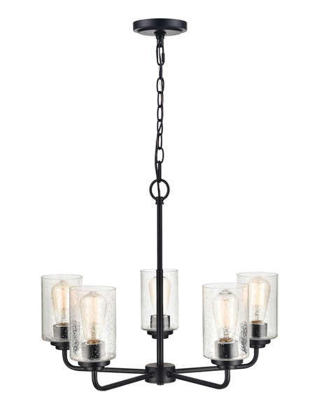 Millennium Lighting Moven Five Light Chandelier, 5-Light, Matte Black, Medium (E26) Base, 120V