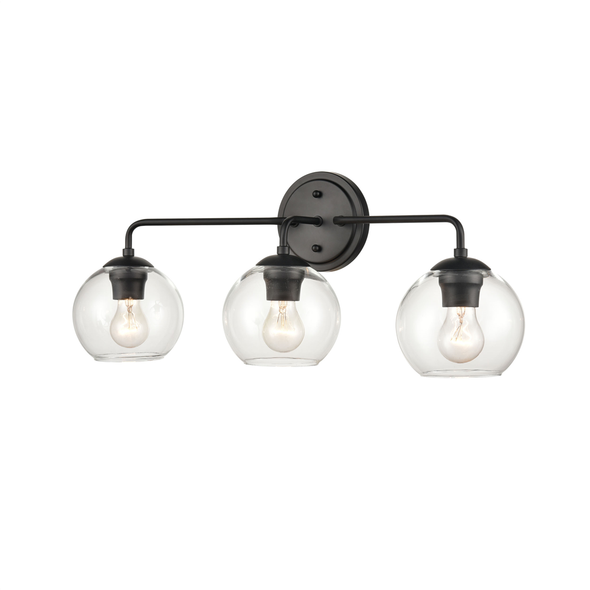 Millennium Lighting 9753 Three Light Vanity, Matte Black, 3-Light, Medium (E26) Base, 120V