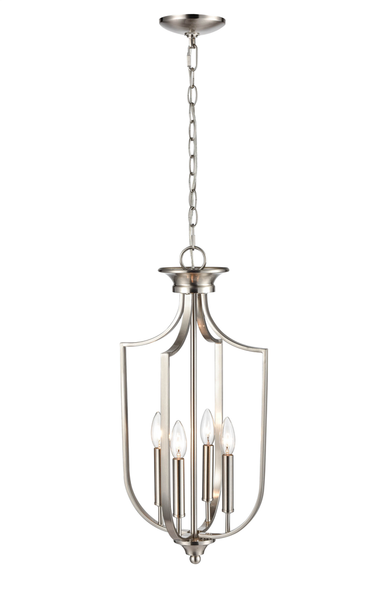 Millennium Lighting 9835 Four Light Pendant, Brushed Nickel, 4-Candle, E12 Base, 120V
