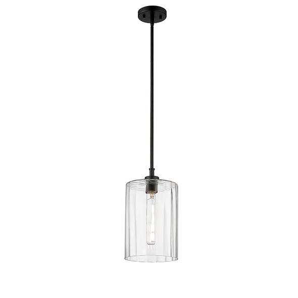 Chastine One Light Pendant, Matte Black, 1-Light, E26 Medium Base, 100W, 120V