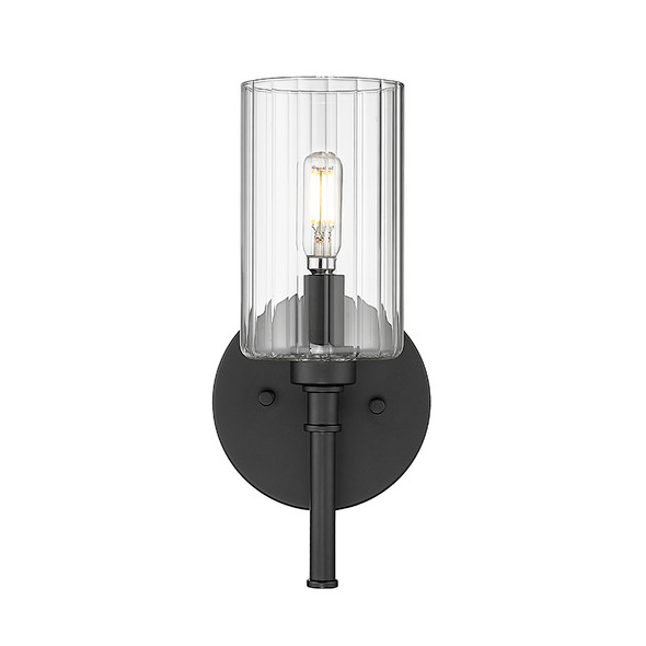 Chastine One Light Sconce, Matte Black, 1-Light, 60W, 120V, E12 Candelabra Base