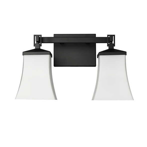 Sonorra Two Light Vanity, Matte Black, 2-Light, Medium (E26) Base, 120V
