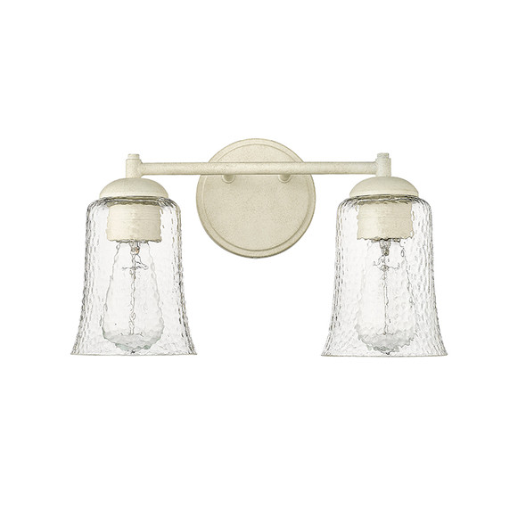 Abilene Two Light Vanity, Cottage White, 2-Light, E26 Medium Base, 120V