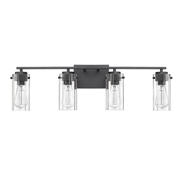 Serena Four Light Vanity, Matte Black, 4-Light, Medium (E26) Base, 120V