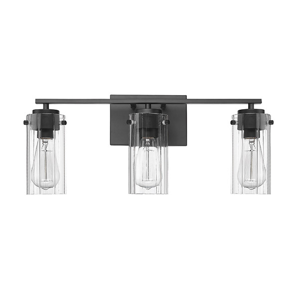 Serena Three Light Vanity, Matte Black, 3-Light, Medium (E26) Base, 120V